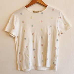 Embroidered Floral Tee